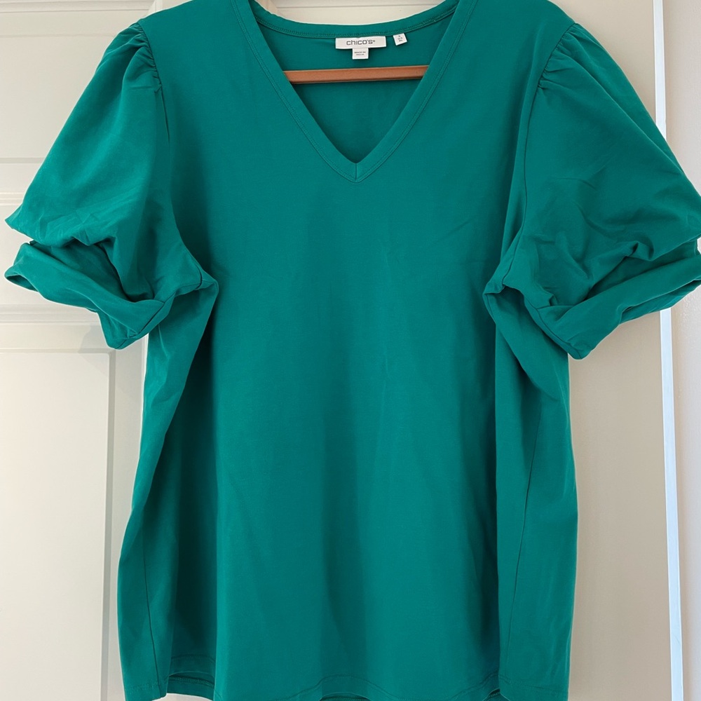 Chico's Teal Short Sleeve Top